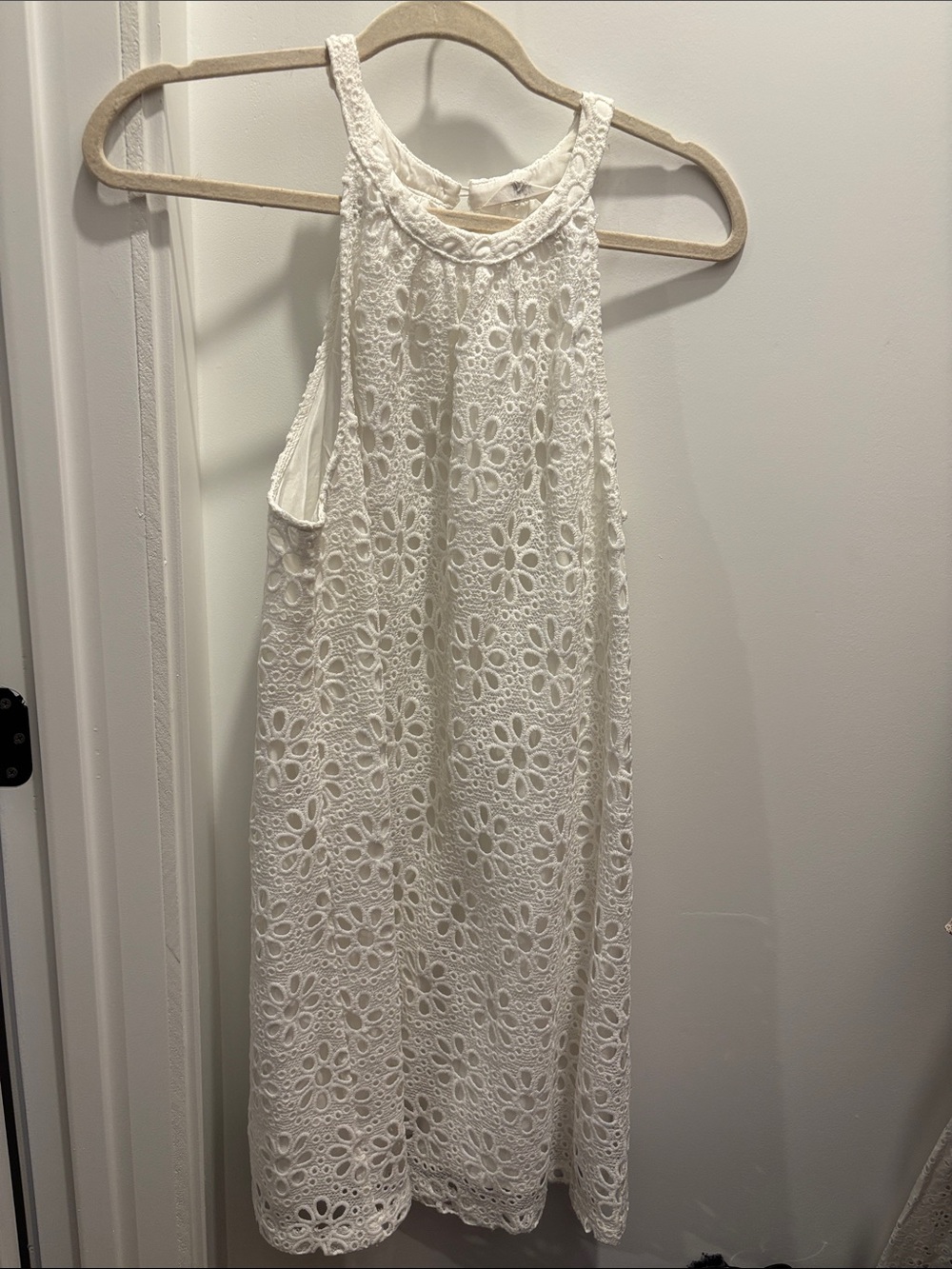 Jack by BB Dakota White Crochet Halter Dress